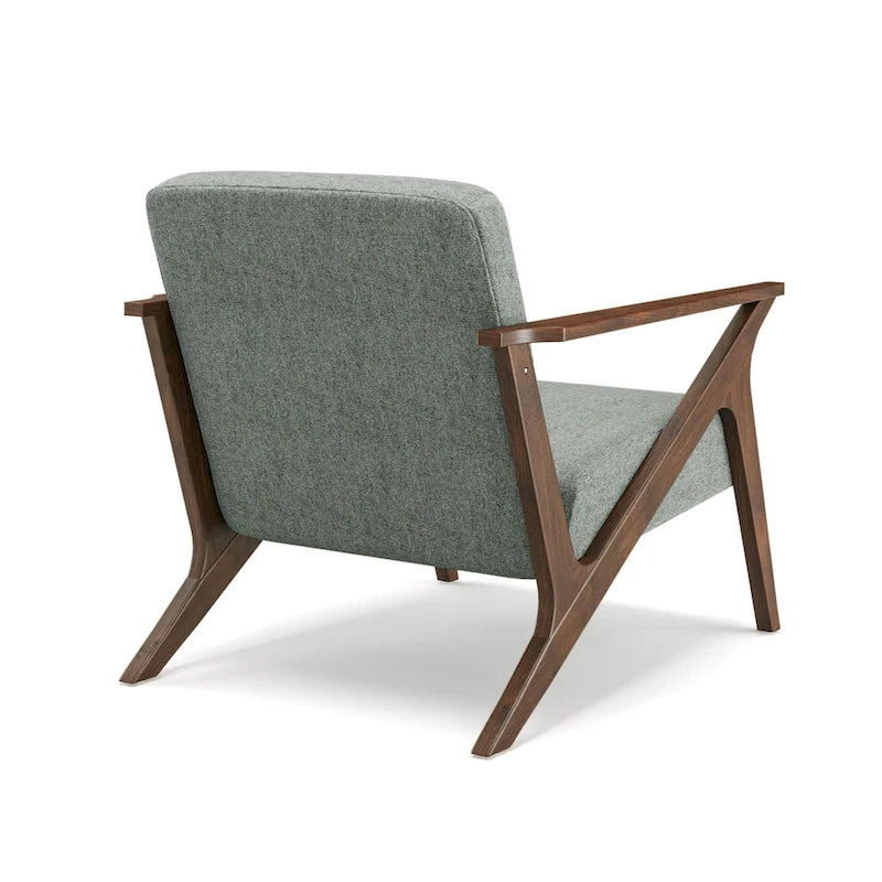 Fauteuil d'appoint rembourré Grove MCM à structure en bois