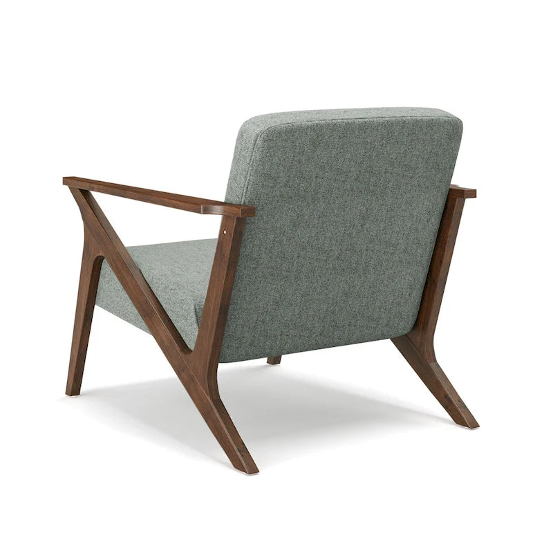Fauteuil d'appoint rembourré Grove MCM à structure en bois