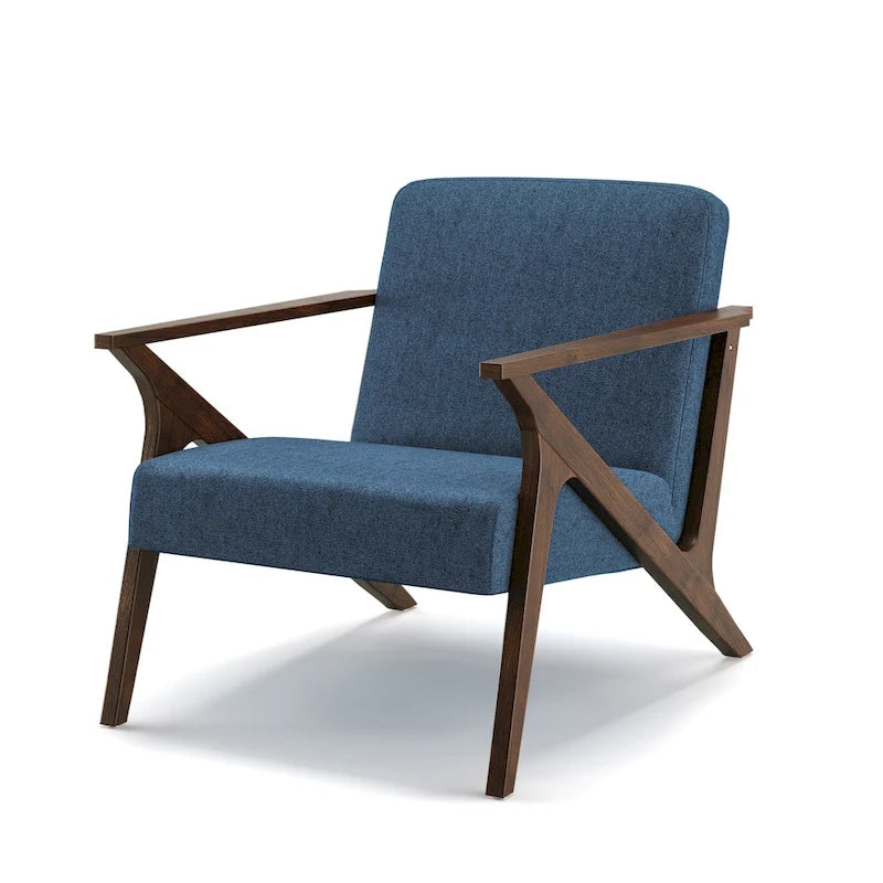 Fauteuil d'appoint rembourré Grove MCM à structure en bois