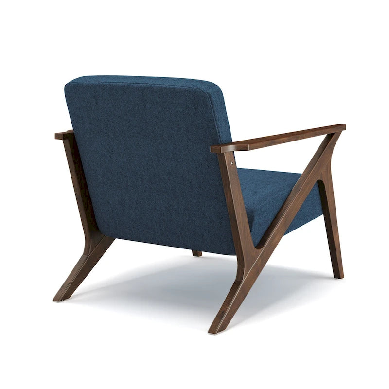 Fauteuil d'appoint rembourré Grove MCM à structure en bois