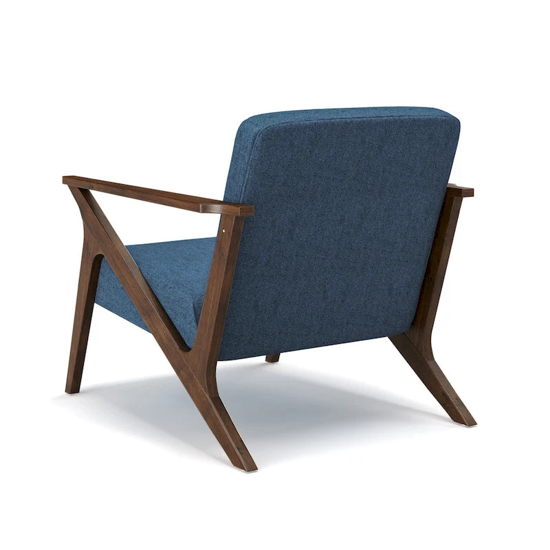 Fauteuil d'appoint rembourré Grove MCM à structure en bois