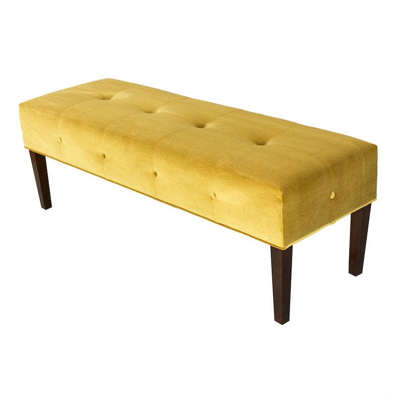 Banc de salon d'intérieur Lauren, capitonné et rembourré, style transitionnel