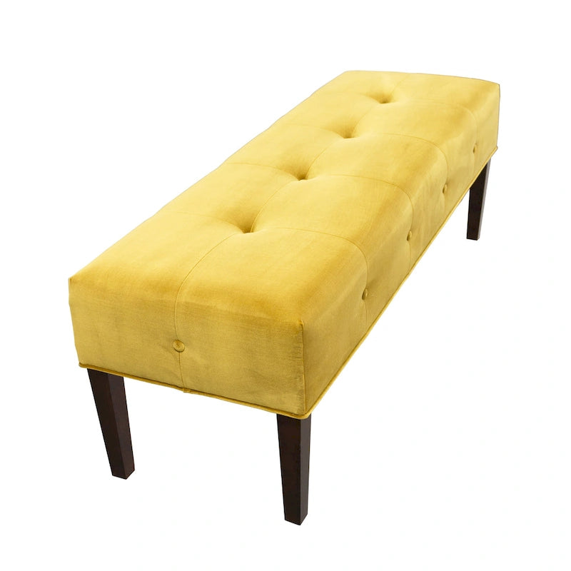 Banc de salon d'intérieur Lauren, capitonné et rembourré, style transitionnel