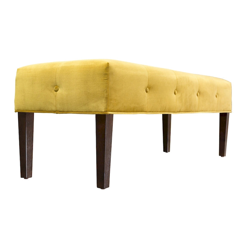 Banc de salon d'intérieur Lauren, capitonné et rembourré, style transitionnel