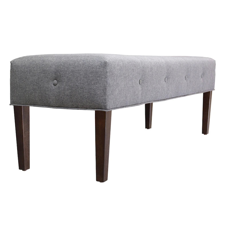 Banc de salon d'intérieur Lauren, capitonné et rembourré, style transitionnel