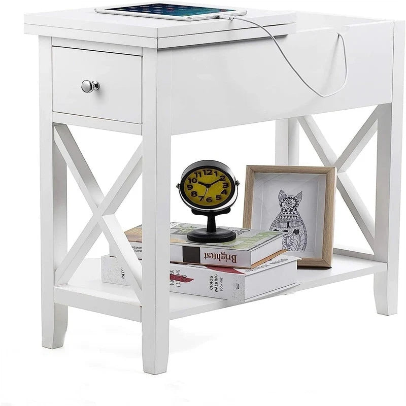 Table d'appoint étroite à plateau rabattable - 28 cm (P) x 60 cm (L) x 61 cm (H)