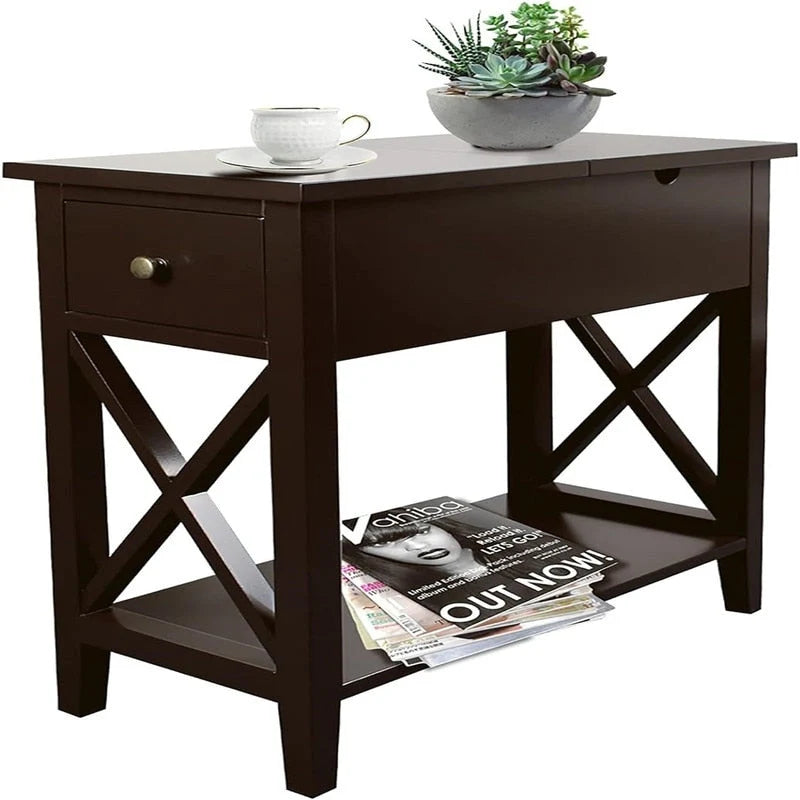 Table d'appoint étroite à plateau rabattable - 28 cm (P) x 60 cm (L) x 61 cm (H)