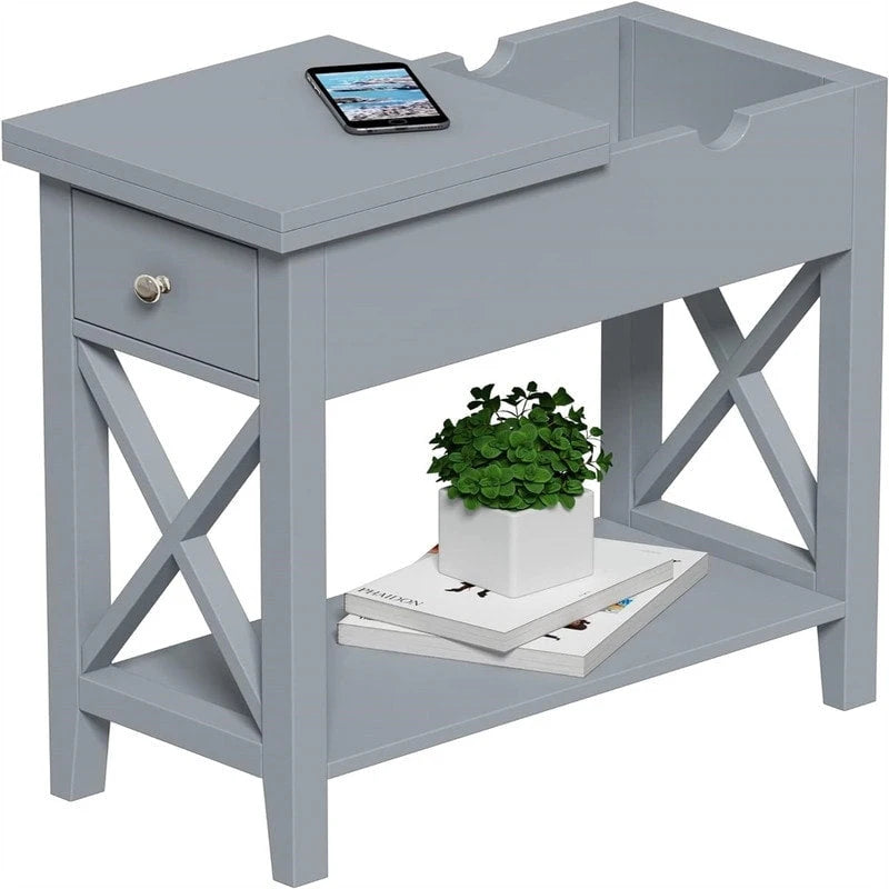 Table d'appoint étroite à plateau rabattable - 28 cm (P) x 60 cm (L) x 61 cm (H)