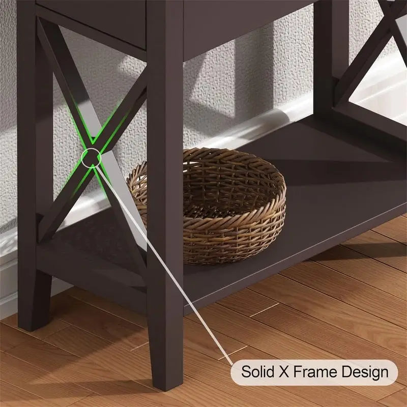 Table d'appoint étroite à plateau rabattable - 28 cm (P) x 60 cm (L) x 61 cm (H)