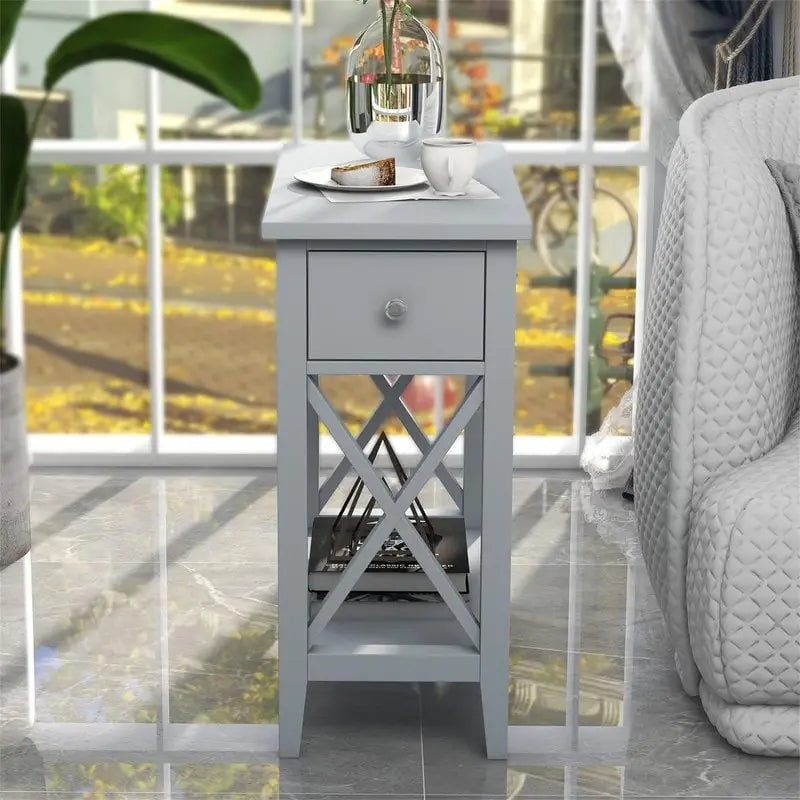 Table d'appoint étroite à plateau rabattable - 28 cm (P) x 60 cm (L) x 61 cm (H)