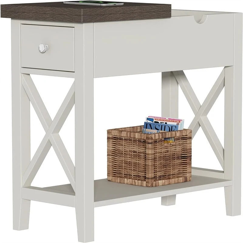 Table d'appoint étroite à plateau rabattable - 28 cm (P) x 60 cm (L) x 61 cm (H)