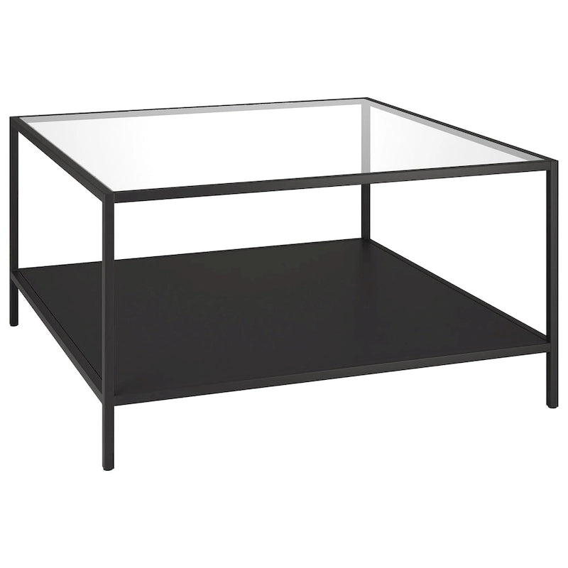 Table basse carrée Sivil 32 avec étagère