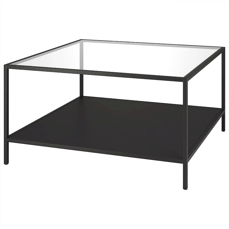 Table basse carrée Sivil 32 avec étagère