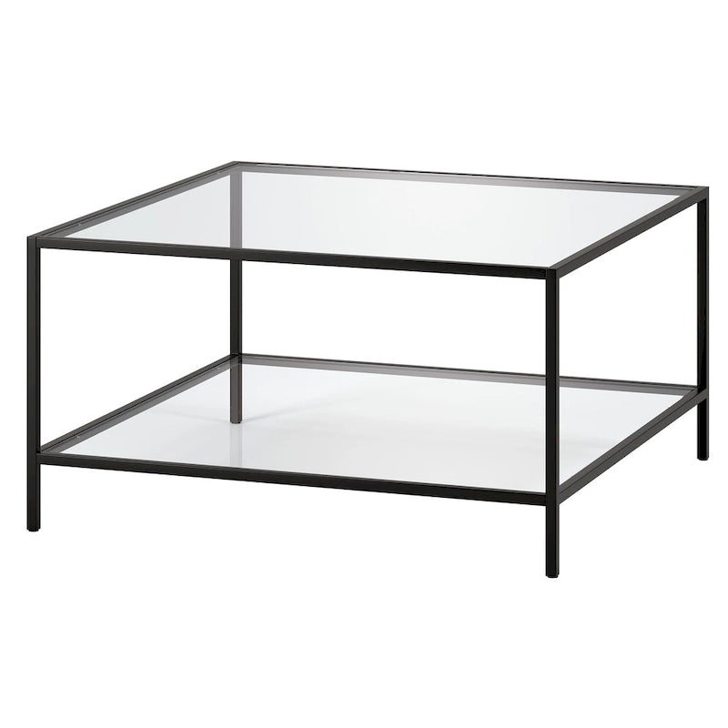 Table basse carrée Sivil 32 avec étagère