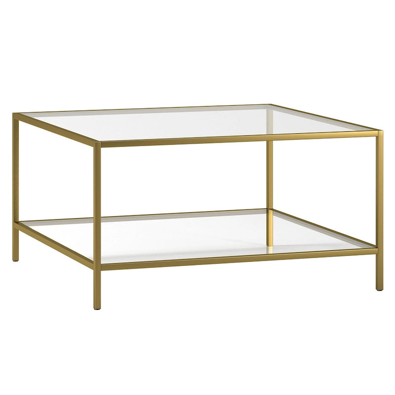 Table basse carrée Sivil 32 avec étagère