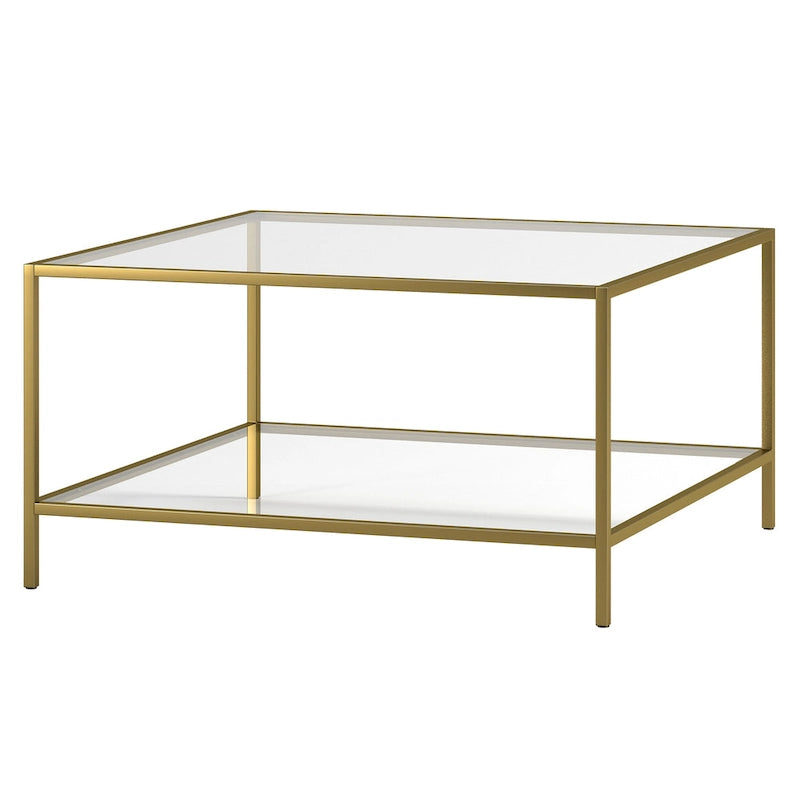 Table basse carrée Sivil 32 avec étagère