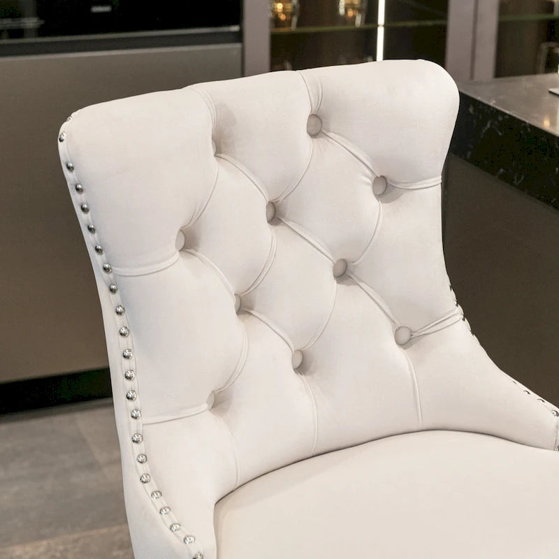 Tabourets de bar recouverts de velours