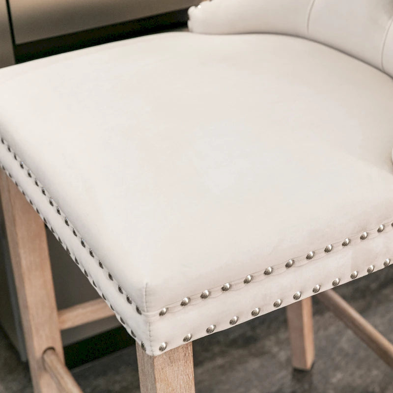 Tabourets de bar recouverts de velours
