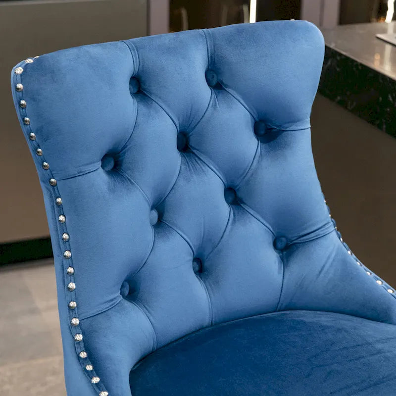 Tabourets de bar recouverts de velours