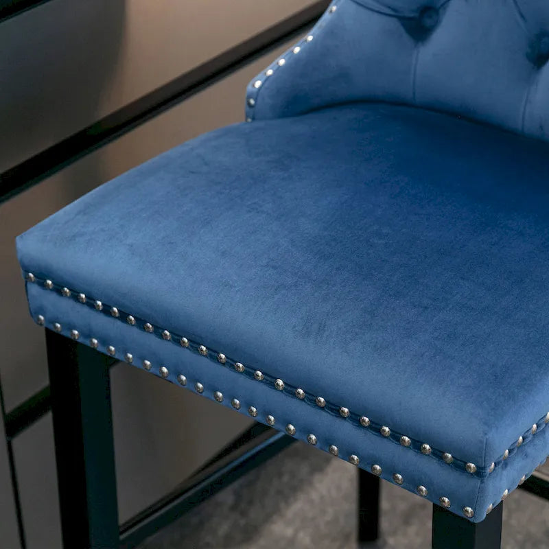 Tabourets de bar recouverts de velours