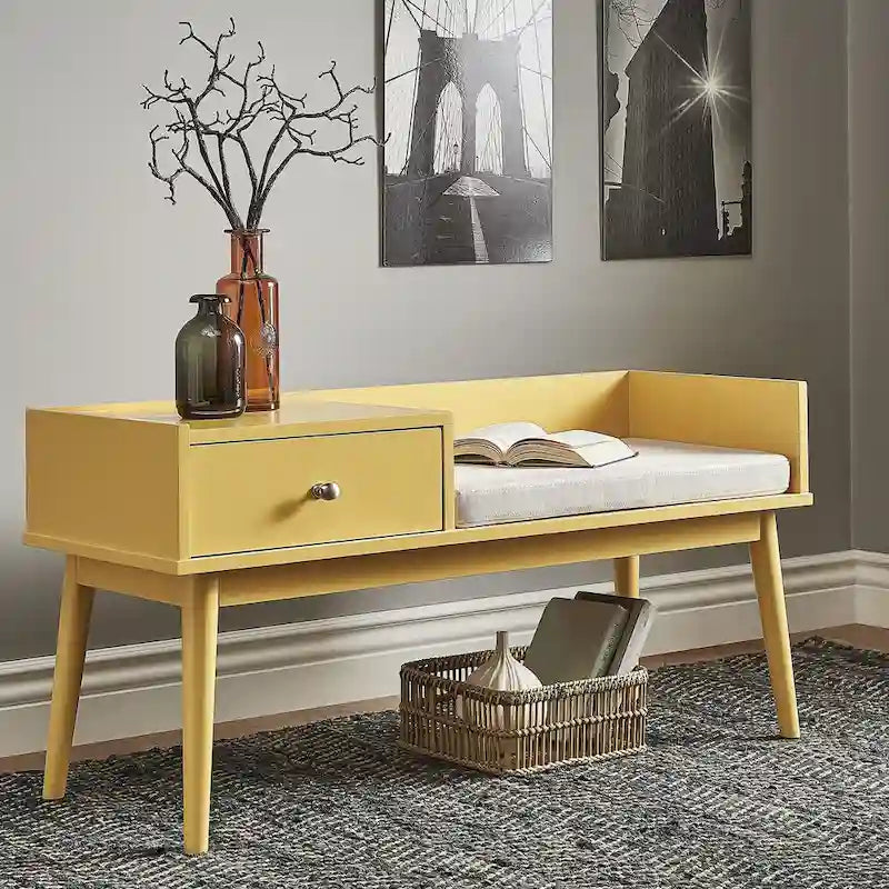 Banc d'entrée Niklas à 1 tiroir avec coussin iNSPIRE Q Moderne