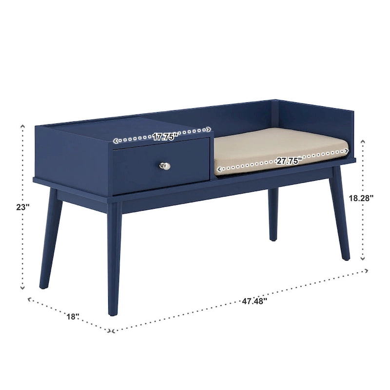 Banc d'entrée Niklas à 1 tiroir avec coussin iNSPIRE Q Moderne