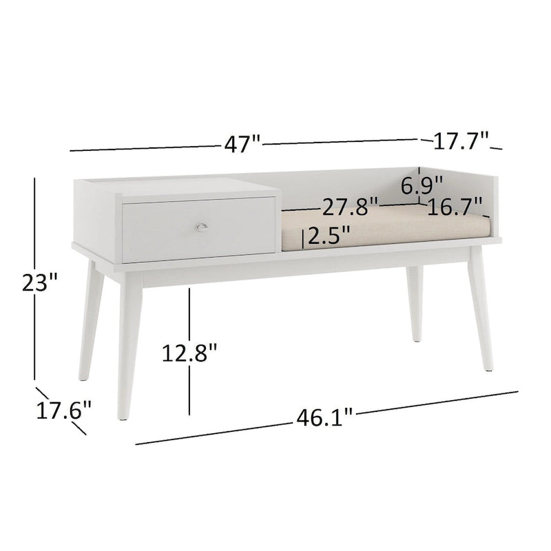 Banc d'entrée Niklas à 1 tiroir avec coussin iNSPIRE Q Moderne
