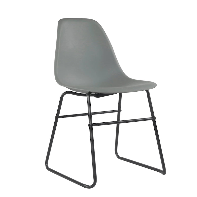 Chaises de salle à manger modernes sans accoudoirs Alivia de Porthos Home avec pieds en fer (lot de 2)