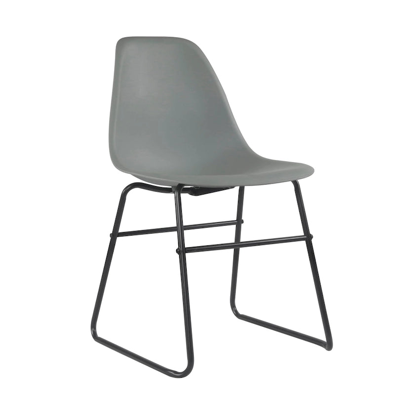 Chaises de salle à manger modernes sans accoudoirs Alivia de Porthos Home avec pieds en fer (lot de 2)