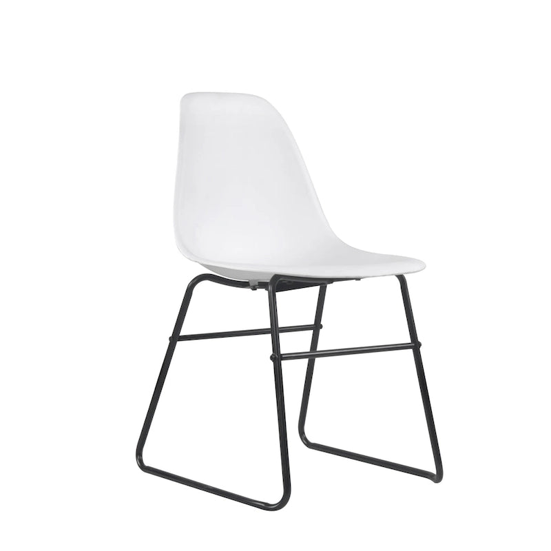 Chaises de salle à manger modernes sans accoudoirs Alivia de Porthos Home avec pieds en fer (lot de 2)