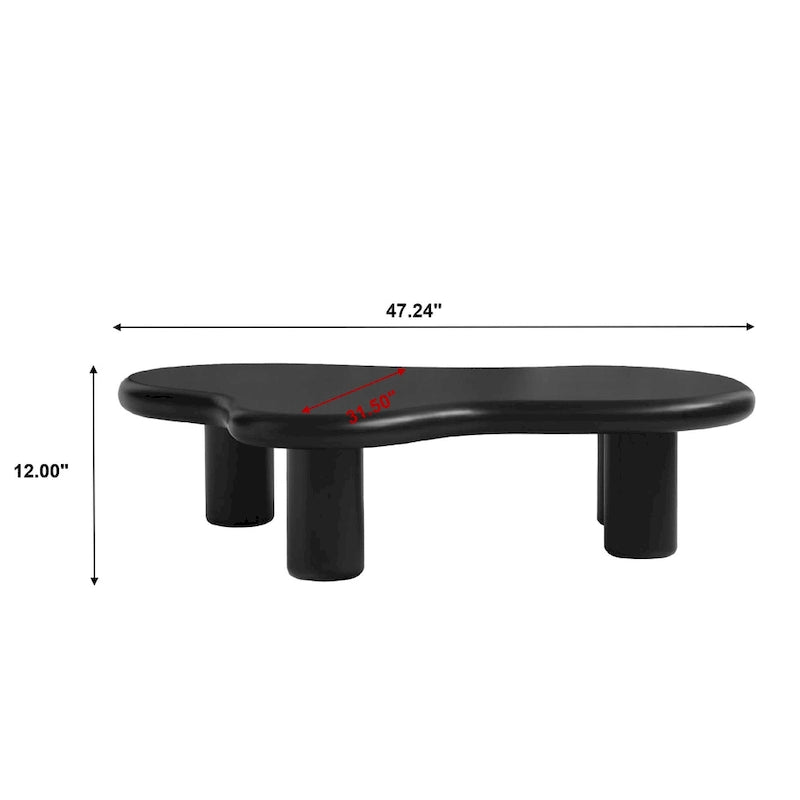 Table basse nuage, table basse moderne irrégulière à 4 pieds