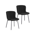 Ensemble de 2 chaises de salle à manger Porthos Home Lance, revêtues de tissu et dotées de pieds en acier.