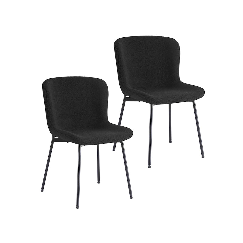 Ensemble de 2 chaises de salle à manger Porthos Home Lance, revêtues de tissu et dotées de pieds en acier.