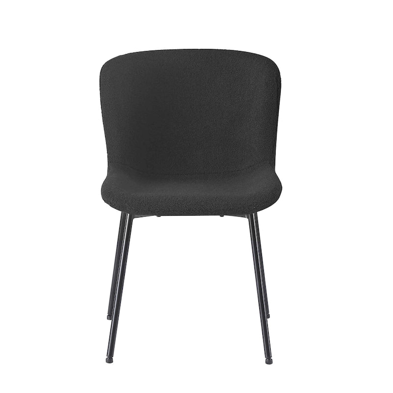 Ensemble de 2 chaises de salle à manger Porthos Home Lance, revêtues de tissu et dotées de pieds en acier.