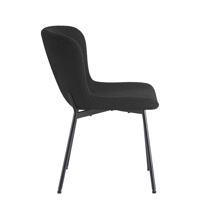 Ensemble de 2 chaises de salle à manger Porthos Home Lance, revêtues de tissu et dotées de pieds en acier.