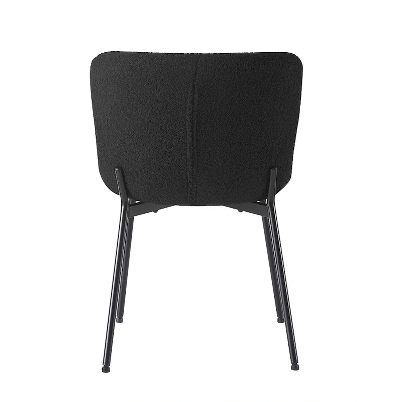 Ensemble de 2 chaises de salle à manger Porthos Home Lance, revêtues de tissu et dotées de pieds en acier.