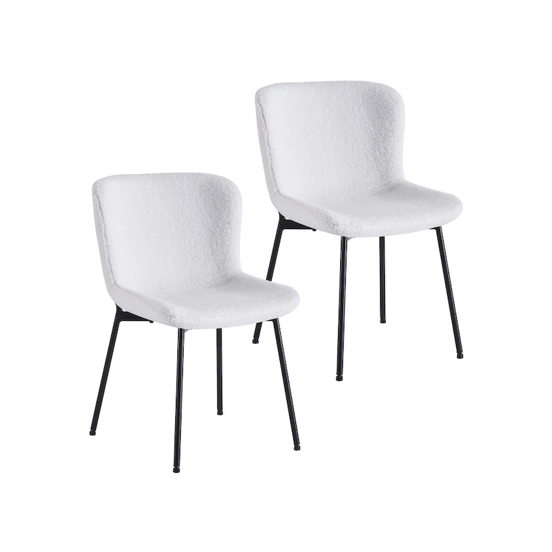 Ensemble de 2 chaises de salle à manger Porthos Home Lance, revêtues de tissu et dotées de pieds en acier.
