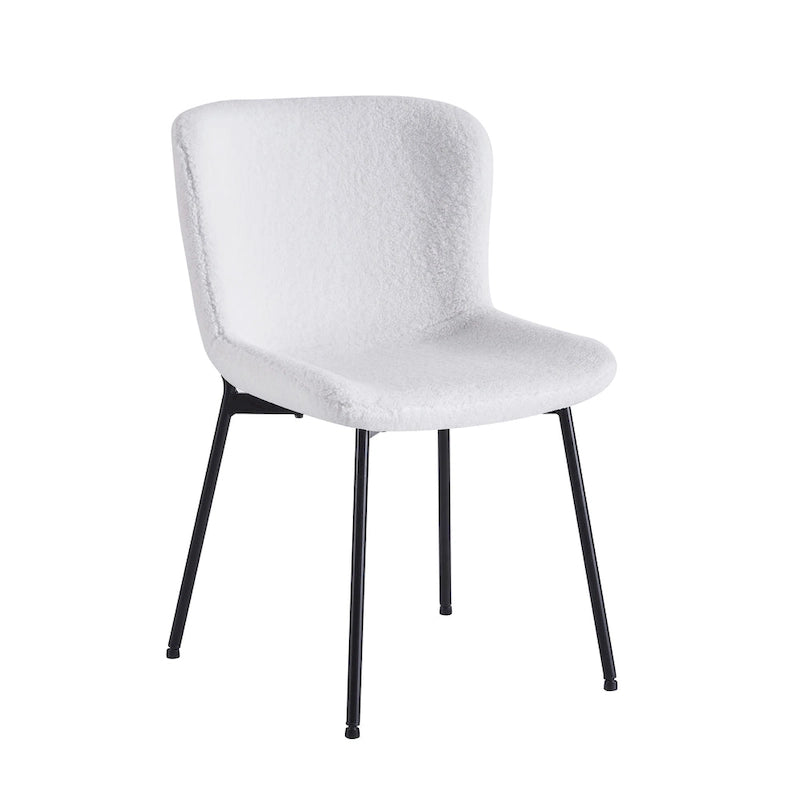 Ensemble de 2 chaises de salle à manger Porthos Home Lance, revêtues de tissu et dotées de pieds en acier.
