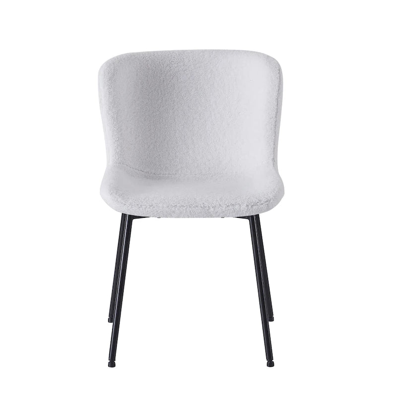 Ensemble de 2 chaises de salle à manger Porthos Home Lance, revêtues de tissu et dotées de pieds en acier.