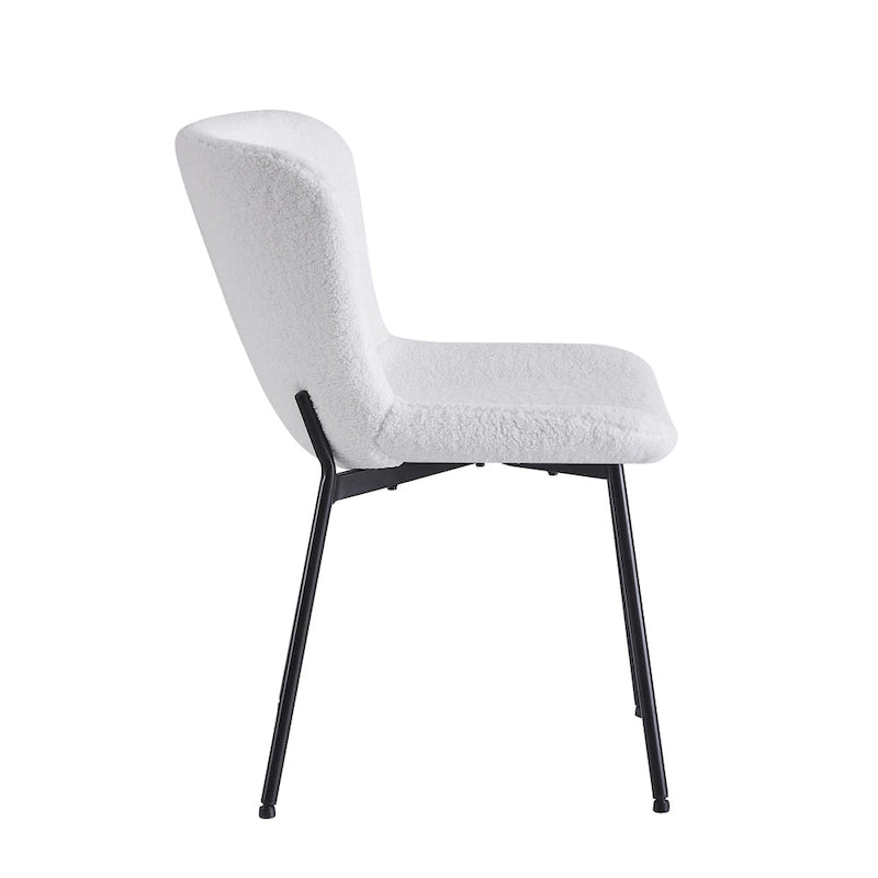 Ensemble de 2 chaises de salle à manger Porthos Home Lance, revêtues de tissu et dotées de pieds en acier.