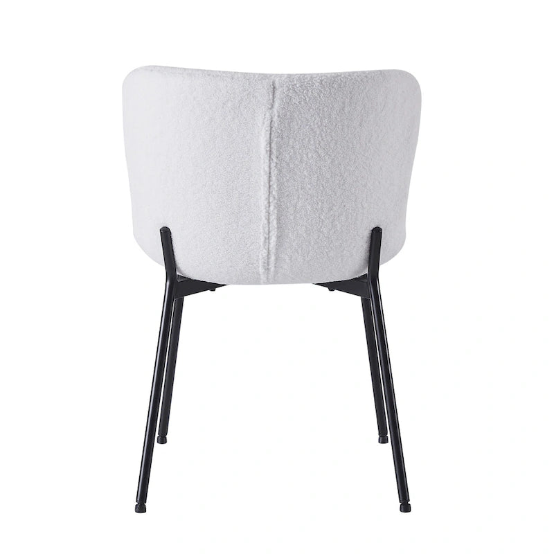 Ensemble de 2 chaises de salle à manger Porthos Home Lance, revêtues de tissu et dotées de pieds en acier.