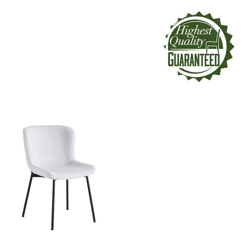 Ensemble de 2 chaises de salle à manger Porthos Home Lance, revêtues de tissu et dotées de pieds en acier.