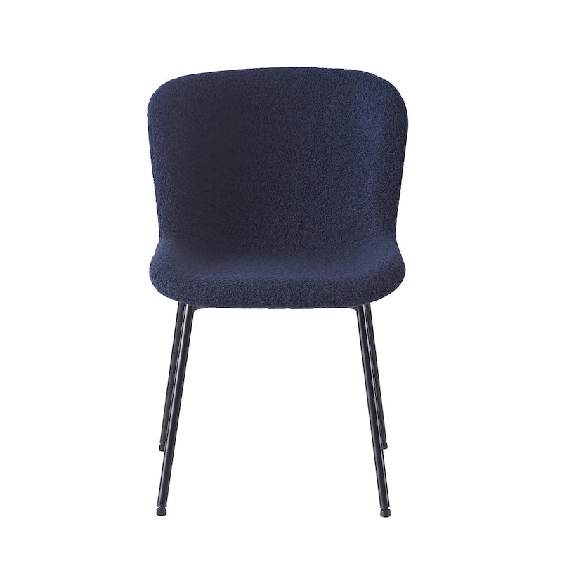 Ensemble de 2 chaises de salle à manger Porthos Home Lance, revêtues de tissu et dotées de pieds en acier.