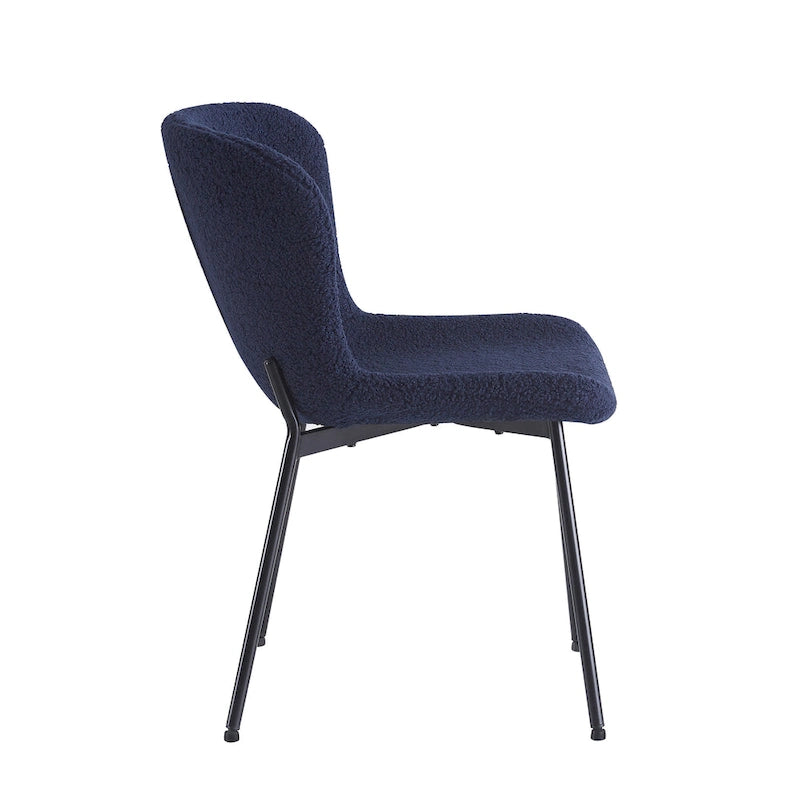 Ensemble de 2 chaises de salle à manger Porthos Home Lance, revêtues de tissu et dotées de pieds en acier.