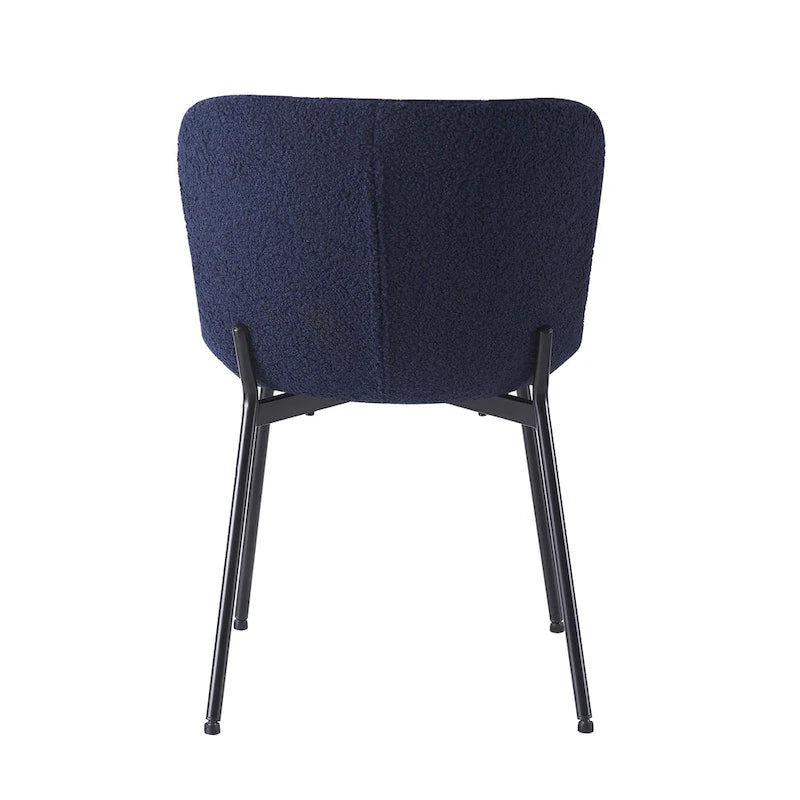 Ensemble de 2 chaises de salle à manger Porthos Home Lance, revêtues de tissu et dotées de pieds en acier.