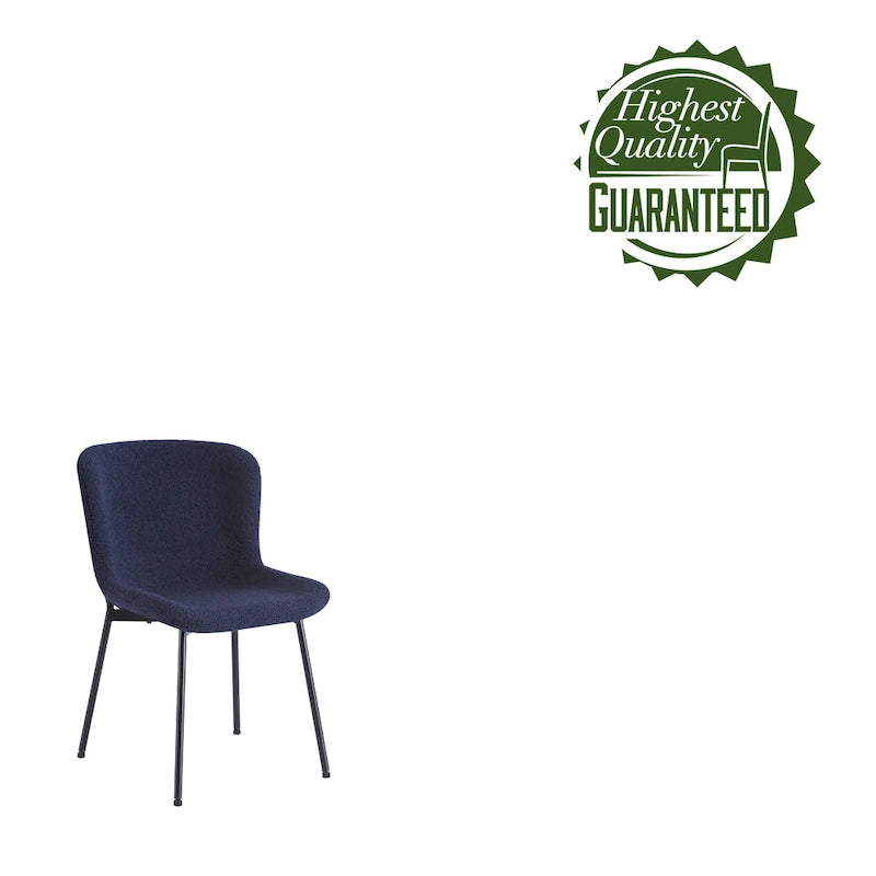 Ensemble de 2 chaises de salle à manger Porthos Home Lance, revêtues de tissu et dotées de pieds en acier.