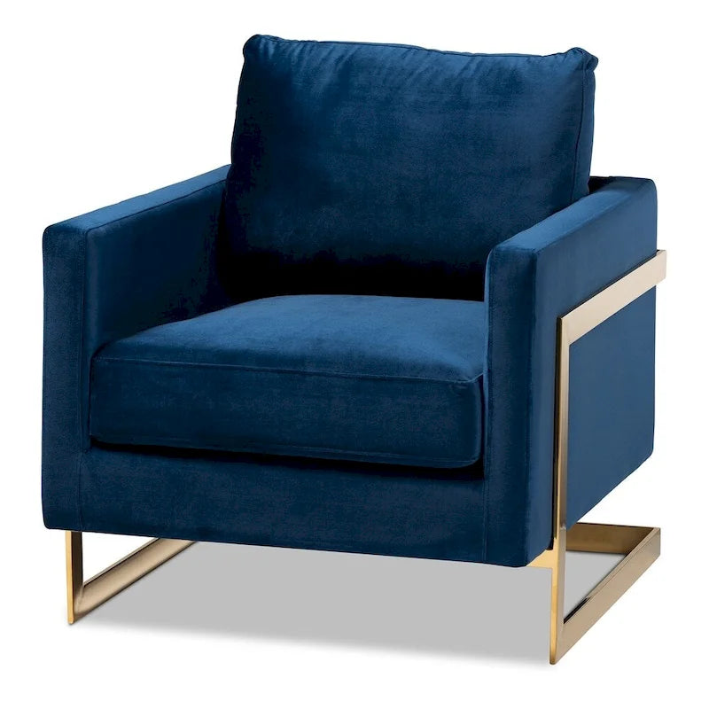 Fauteuil en velours Silver Orchid Bryson Glam