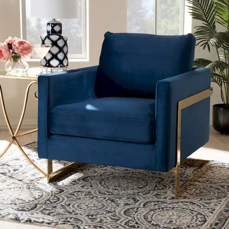Fauteuil en velours Silver Orchid Bryson Glam