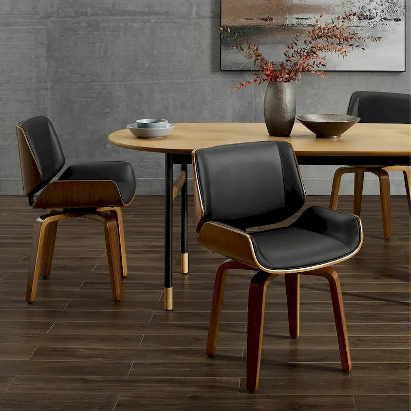 Chaises de salle à manger pivotantes Art Leon en bois rembourré (lot de 2)