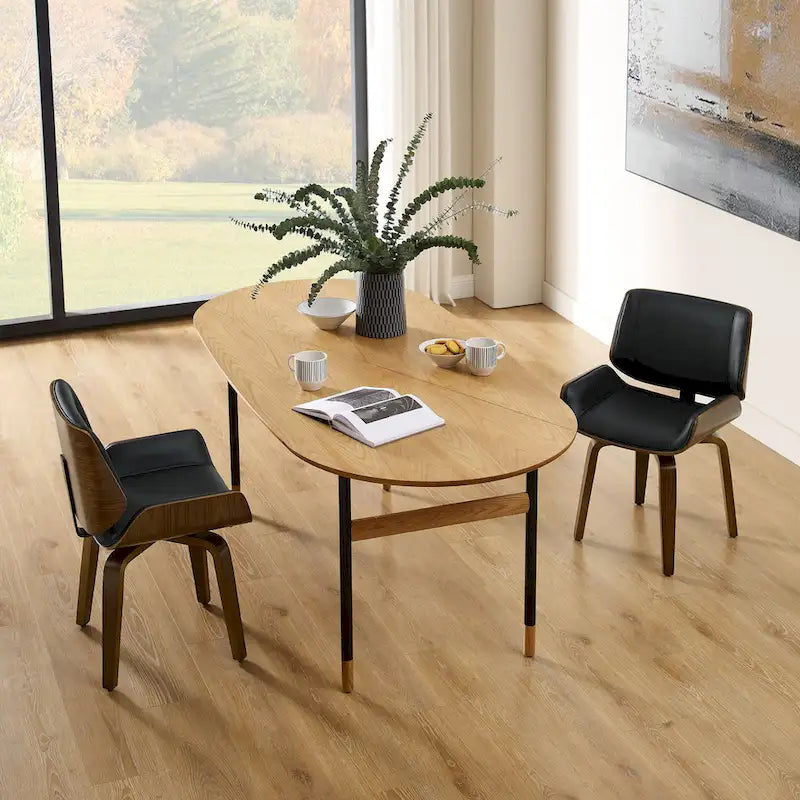 Chaises de salle à manger pivotantes Art Leon en bois rembourré (lot de 2)